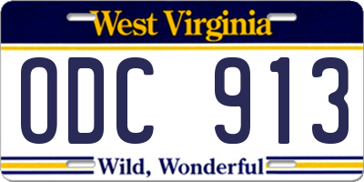 WV license plate ODC913