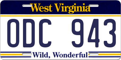 WV license plate ODC943