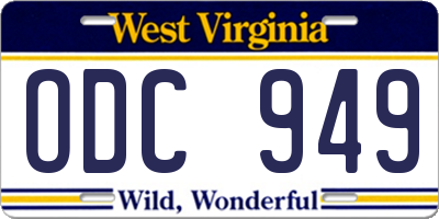 WV license plate ODC949