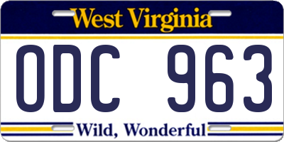WV license plate ODC963