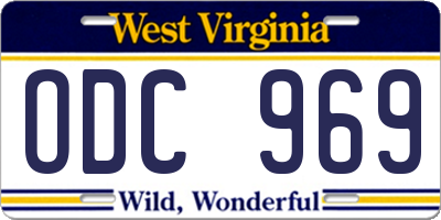 WV license plate ODC969