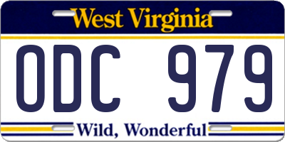 WV license plate ODC979