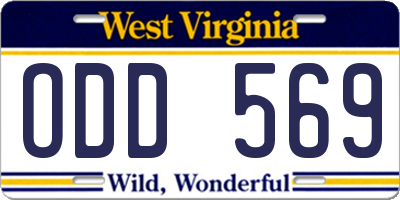 WV license plate ODD569
