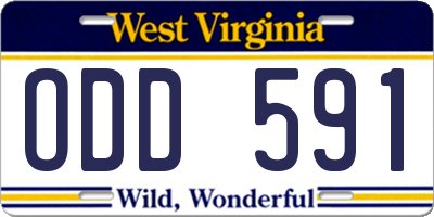 WV license plate ODD591