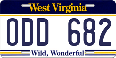 WV license plate ODD682
