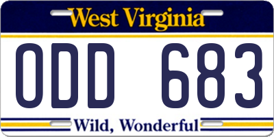 WV license plate ODD683