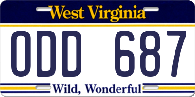 WV license plate ODD687