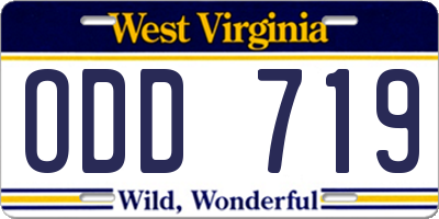 WV license plate ODD719