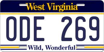 WV license plate ODE269