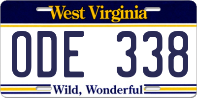 WV license plate ODE338