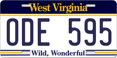 WV license plate ODE595