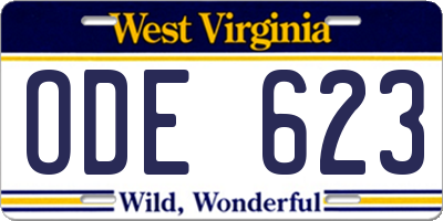 WV license plate ODE623