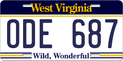 WV license plate ODE687