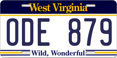 WV license plate ODE879