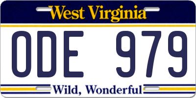WV license plate ODE979