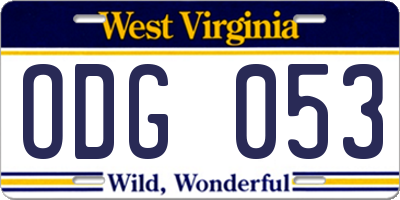 WV license plate ODG053
