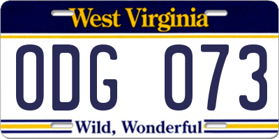 WV license plate ODG073