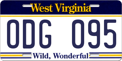 WV license plate ODG095