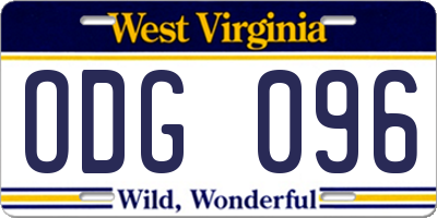 WV license plate ODG096