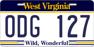WV license plate ODG127
