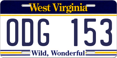 WV license plate ODG153