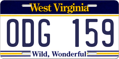 WV license plate ODG159