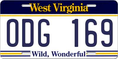 WV license plate ODG169