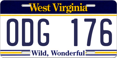 WV license plate ODG176