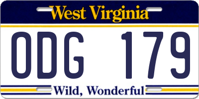 WV license plate ODG179