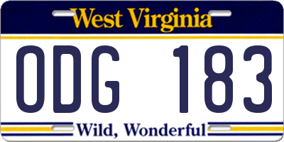 WV license plate ODG183