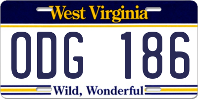 WV license plate ODG186