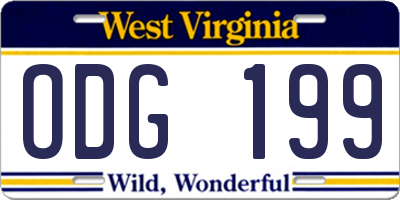 WV license plate ODG199