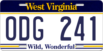 WV license plate ODG241