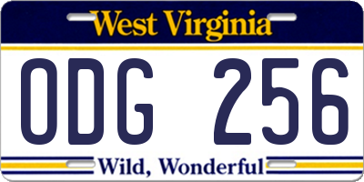 WV license plate ODG256