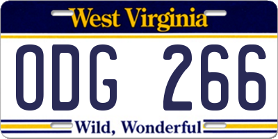 WV license plate ODG266