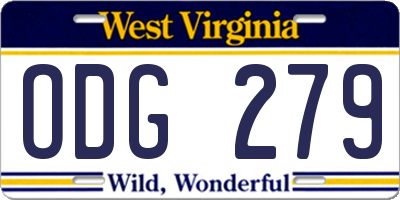 WV license plate ODG279