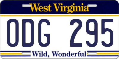 WV license plate ODG295