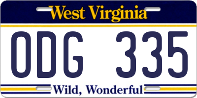 WV license plate ODG335