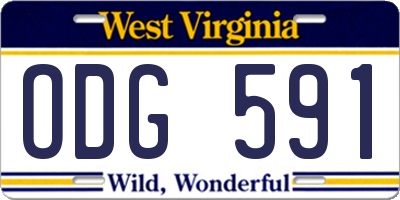WV license plate ODG591