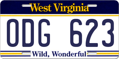 WV license plate ODG623