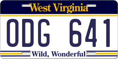 WV license plate ODG641