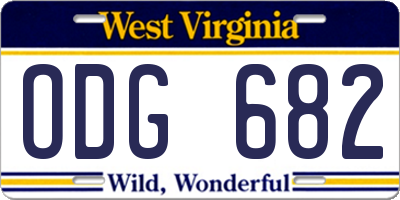 WV license plate ODG682