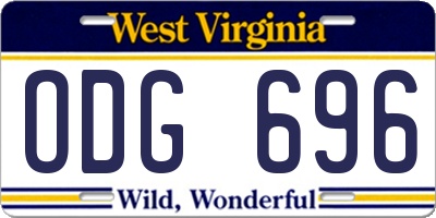 WV license plate ODG696