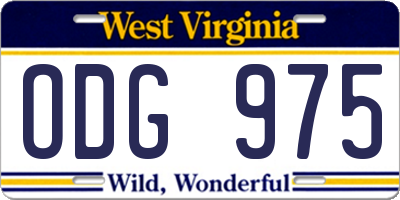 WV license plate ODG975