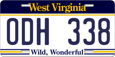 WV license plate ODH338