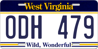 WV license plate ODH479