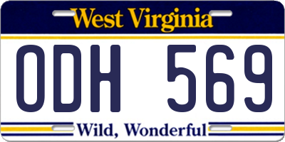 WV license plate ODH569