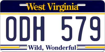 WV license plate ODH579