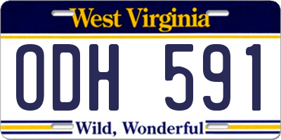 WV license plate ODH591