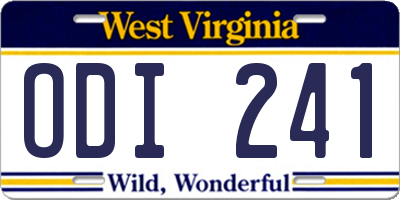 WV license plate ODI241